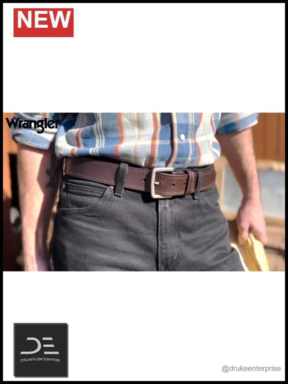 Genuine Leather Western Belt, Square Buckle, Casual Dress Belt for Men